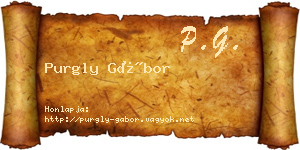 Purgly Gábor névjegykártya